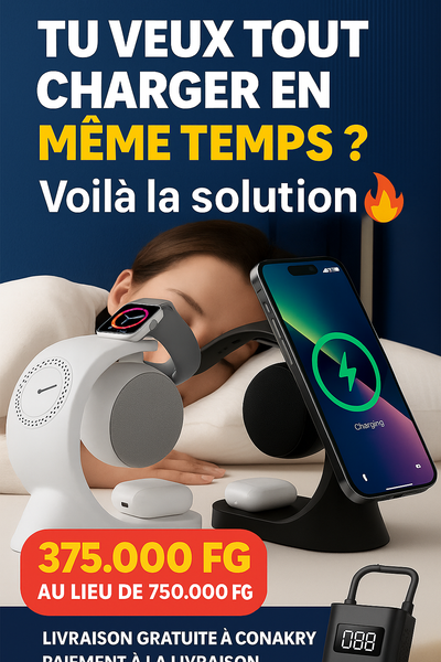🌟 STATION DE CHARGE 4-EN-1 ULTRA MODERNE