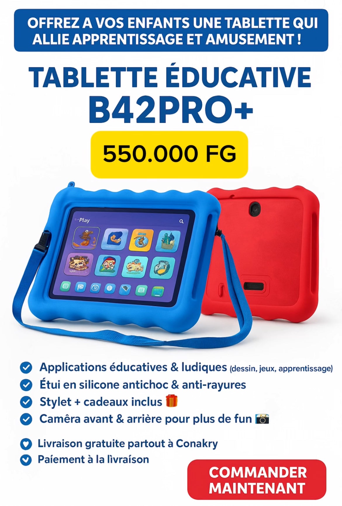 📱 Tablette Éducative Enfant B42PRO+ – Apprendre en s’amusant !
