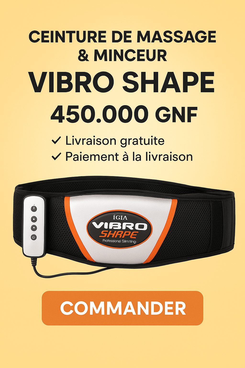 💪 Ceinture de Massage & Minceur Vibro Shape – Abdos plats sans effort